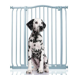 Bettacare Extra Tall Curved Top Dog Gate, 80Cm - 89Cm, Matt Grey, Extra Tall 100Cm In Height, Pressure Fit Pet Gate - thumbnail 1