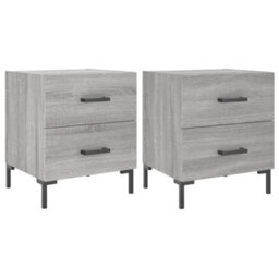 Berkfield Bedside Cabinets 2 Pcs Grey Sonoma 40X35X47.5 Cm Engineered Wood - thumbnail 2