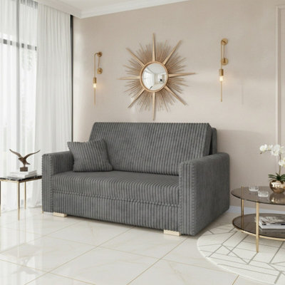 Viva Piano Iii Sofa Bed With Bedding Storage Polyurethane Foam Wave Spring Wooden Legs 153X100X85Cm Grey - image 1