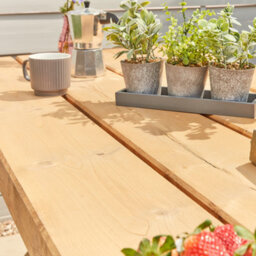 Off the Grain Wooden Outdoor Table And Bench Set - 150Cm (L) - thumbnail 5