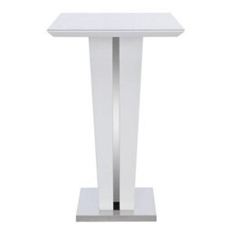Furniture in Fashion Memphis High Gloss Bar Table In White With Glass Top - thumbnail 5