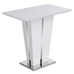 Furniture in Fashion Memphis High Gloss Bar Table In White With Glass Top - thumbnail 4