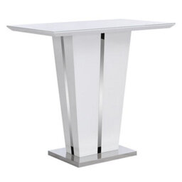 Furniture in Fashion Memphis High Gloss Bar Table In White With Glass Top - thumbnail 3