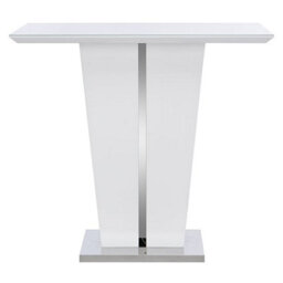 Furniture in Fashion Memphis High Gloss Bar Table In White With Glass Top - thumbnail 2