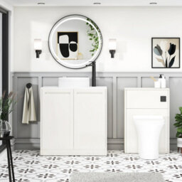 Royal Bathrooms Royal Bathroom Elmore 800mm Classic White Freestanding Countertop Bathroom Vanity Unit 2 Door With Round Basin - thumbnail 5