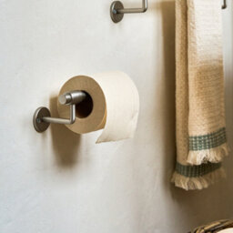 Garden Trading Novello Brushed Nickel Bathroom Toilet Roll Holder Wall Mounted Metal Silver