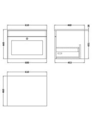 Balterley Swynnerton Traditional 1 Drawer Wall Hung Vanity Unit With Marble Top, Satin Green, 600mm - thumbnail 5