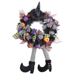 Halloween Pumpkin Wreath Door Hanging Home Decor - thumbnail 2