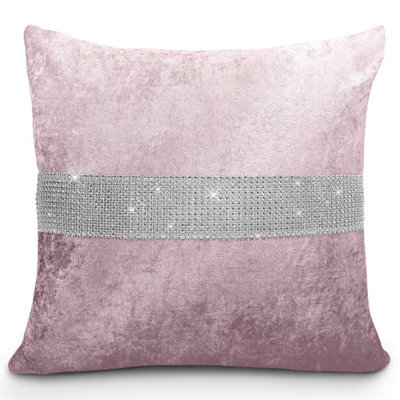 Intimates Ombre Effect Cushion, Crushed Velvet Sofa Cushion, Luxury Decorative Home Decor With Zip Closure - Pink