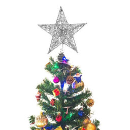 Living And Home Christmas Tree Silver Star Topper Decoration With Led Lights - thumbnail 3