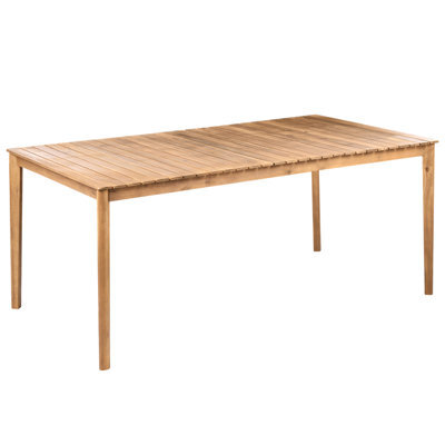 Beliani Garden Dining Table Jaco 180 Cm 100 Cm Acacia Wood Light Brown - image 1