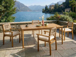 Beliani Garden Dining Table Jaco 180 Cm 100 Cm Acacia Wood Light Brown - thumbnail 2