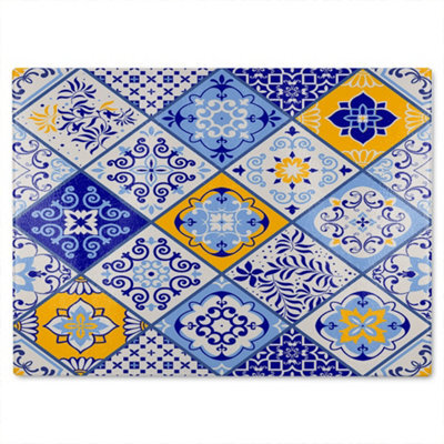 Benjamin Tate Design Turkish Style Azulejos Tiles Glass Chopping Boarddesigner Style - image 1