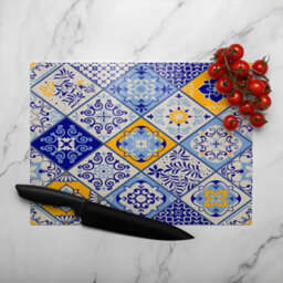 Benjamin Tate Design Turkish Style Azulejos Tiles Glass Chopping Boarddesigner Style - thumbnail 3