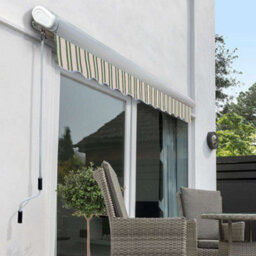 Primrose Awnings 4.5M X 3.0M Retractable Electric Full Cassette Multistripe Awning Outdoor Patio Canopy - thumbnail 5