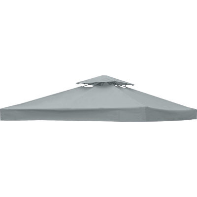 Sundaze 2-Tier Garden Gazebo Top Cover For 3X3M Replacement Canopy Roof Grey - image 1