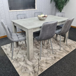 Kosy Koala Dining Table Set Of 6, Grey Kitchen Dining Table And 6 Grey Tufted Velvet Chairs - thumbnail 6