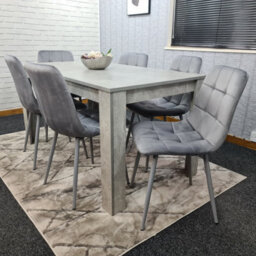 Kosy Koala Dining Table Set Of 6, Grey Kitchen Dining Table And 6 Grey Tufted Velvet Chairs - thumbnail 8