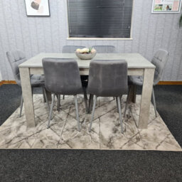 Kosy Koala Dining Table Set Of 6, Grey Kitchen Dining Table And 6 Grey Tufted Velvet Chairs - thumbnail 9