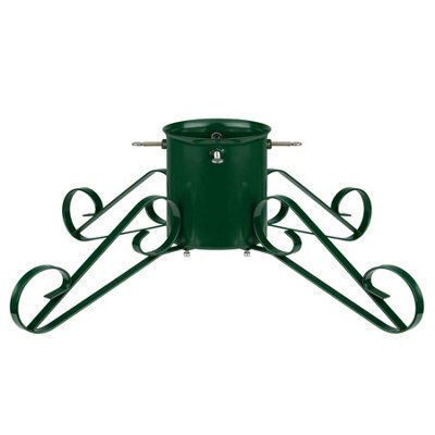 Holly International Traditional Metal Scroll Leg Christmas Tree Stand Green Large For Real Trees Up To 3M - image 1