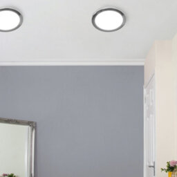 Litecraft Darly Chrome 1 Lamp Modern Bathroom 18W Led Flush Ceiling Light - thumbnail 1