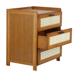 Bedside Table Drawer Cabinet End Side Table Bedroom Furniture Storage Nightstand - thumbnail 5