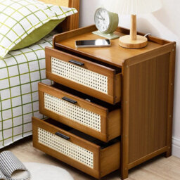 Bedside Table Drawer Cabinet End Side Table Bedroom Furniture Storage Nightstand - thumbnail 3
