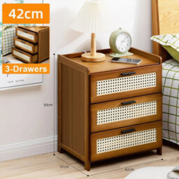 Bedside Table Drawer Cabinet End Side Table Bedroom Furniture Storage Nightstand - thumbnail 2