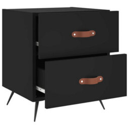 Berkfield Bedside Cabinets 2 Pcs Black 40X35X47.5 Cm Engineered Wood - thumbnail 9