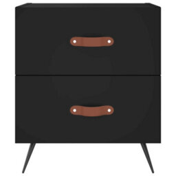 Berkfield Bedside Cabinets 2 Pcs Black 40X35X47.5 Cm Engineered Wood - thumbnail 7