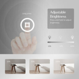 Emke Bathroom Bluetooth Mirrors With Shaver Socket, Led Mirrors With Extra Fuse, Dimmable & Demister, 600X800mm - thumbnail 3