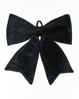 Werchristmas Black Vintage Velvet Christmas Bow 30 Cm - image 1