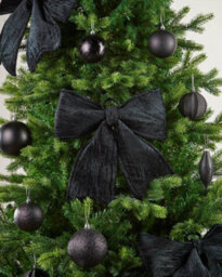 Werchristmas Black Vintage Velvet Christmas Bow 30 Cm - thumbnail 4