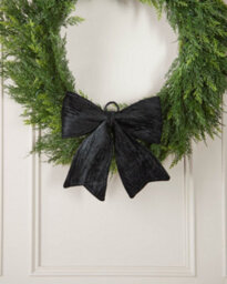 Werchristmas Black Vintage Velvet Christmas Bow 30 Cm - thumbnail 3