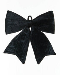 Werchristmas Black Vintage Velvet Christmas Bow 30 Cm - thumbnail 1