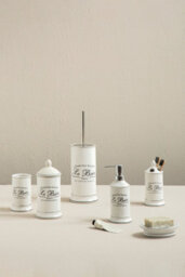 Orsina Ceramic Toothbrush Holder With French Lettering,4 Slot Toothbrush Holder,freestanding Holder Toothbrush Unit - thumbnail 2