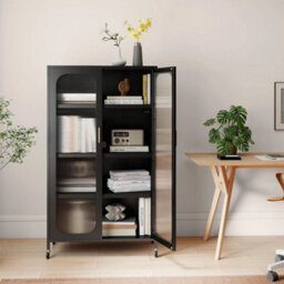 2 Door Metal Storage Cabinet 5 Tier Tall Kitchen Pantry - thumbnail 5