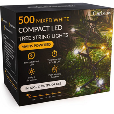 Christow Christmas Tree Lights Indoor Outdoor 500/750/1000/1500 Led 5Ft 6Ft 7Ft 8Ft Trees - image 1
