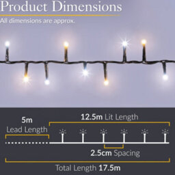 Christow Christmas Tree Lights Indoor Outdoor 500/750/1000/1500 Led 5Ft 6Ft 7Ft 8Ft Trees - thumbnail 3