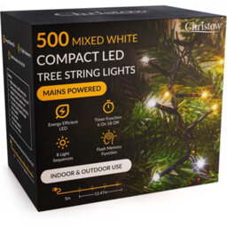 Christow Christmas Tree Lights Indoor Outdoor 500/750/1000/1500 Led 5Ft 6Ft 7Ft 8Ft Trees - thumbnail 1