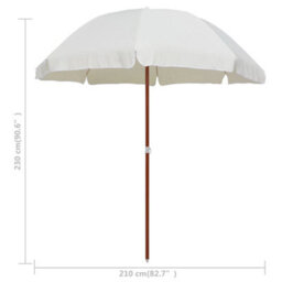 Berkfield Elegant Parasol With Steel Pole 240 Cm Sand - thumbnail 5
