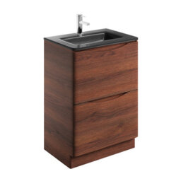 Plum&clay Eden Redwood Floorstanding Vanity Unit With Grey Glass Basin (W)600mm - thumbnail 4
