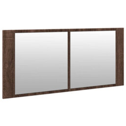Berkfield Led Bathroom Mirror Cabinet Brown Oak 100X12X45 Cm - thumbnail 6