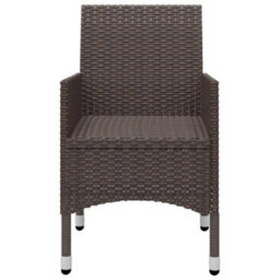 Berkfield 3 Piece Garden Dining Set With Cushions Brown - thumbnail 6