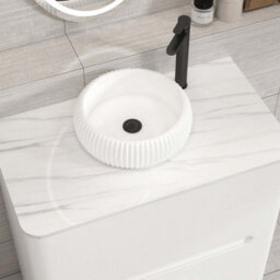 Royal Bathrooms Venice 800mm Gloss White Freestanding Bathroom Countertop Vanity Unit 2 Drawer With Milan Basin - thumbnail 6