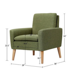 Accent Armchairs Single Sofa Upholstered Fabric Arm Chair Living Room Furniture - thumbnail 2