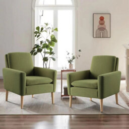 Accent Armchairs Single Sofa Upholstered Fabric Arm Chair Living Room Furniture - thumbnail 3