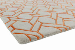 Silverorange Wool Handmade Luxurious Modern ,chequered Geometric Rug For Living Room And Bedroom-120Cm X 170Cm - thumbnail 4