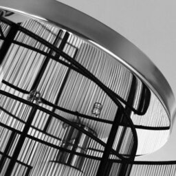 Homcom Flush Mount Ceiling Light W/ Wire Drawing Lampshade Chrome Finish Black - thumbnail 7