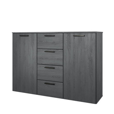 Arte Elegant Galaxy Sideboard Cabinet 1320mm In Oak Carbon - Versatile Storage Solution H930mm D380mm - image 1
